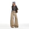 Khaki High Waist Straight Jeans Women's Spring New Versatile Loose and Skinny Wide Leg Casual Long Pants