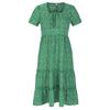 Women's Fashion Summer Spring Floral Print Short Sleeve Square Collar High Waist Casual Dresses