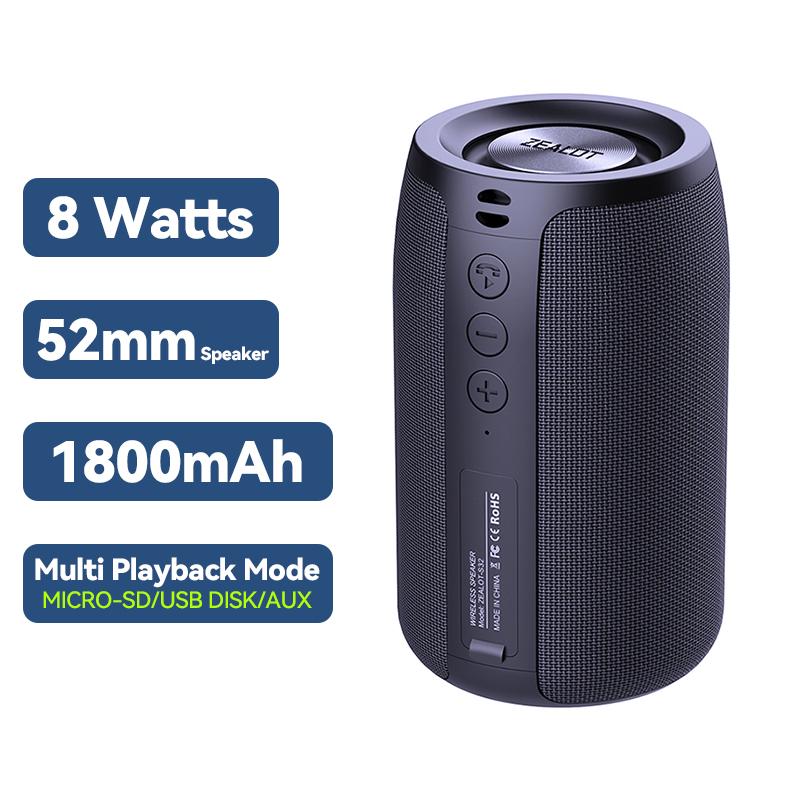 ZEALOT S32 Pro Bluetooth Speaker Wireless Subwoofer TWS Portable Bass Stereo Support USB Micro SD Card