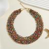 Handmade Rice Beads Necklace Earrings for Women Bohemian Retro Jewelry Accessories