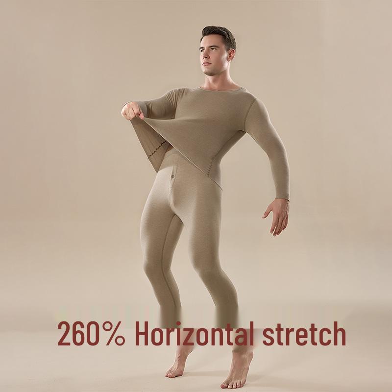 Men's Seamless Thermal Underwear Set - German Cashmere, Antibacterial, Warm for Autumn and Winter