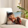 Popular Chinese Mytho Animation Nezha Cushion Cover Reversible Plush Pillow Cover Soft Fluffy Home Decor for Sofa Bedroom