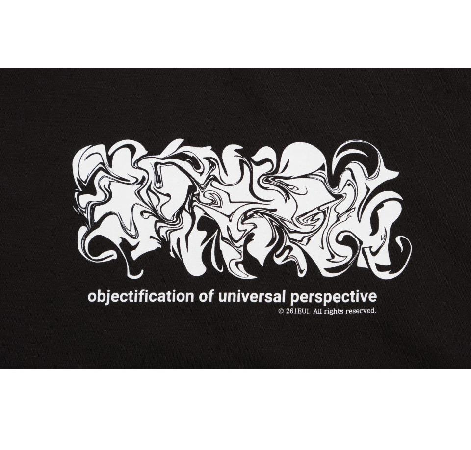 261EUI Square Marbling Sweatshirt Black
