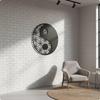 Yin Yang Metall Wanddeko Schwarze YinYang Dekoration Rund für Meditationsraum, Zimmer, Büro