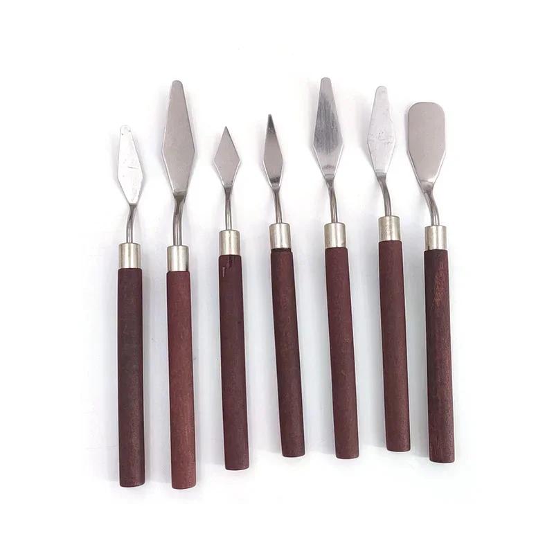 

7Pcs/Set Stainless Steel Oil Painting Mixing Knife, Palette Knife, Scraper, Artist Crafts Spatula - Oil Painting Art Tools