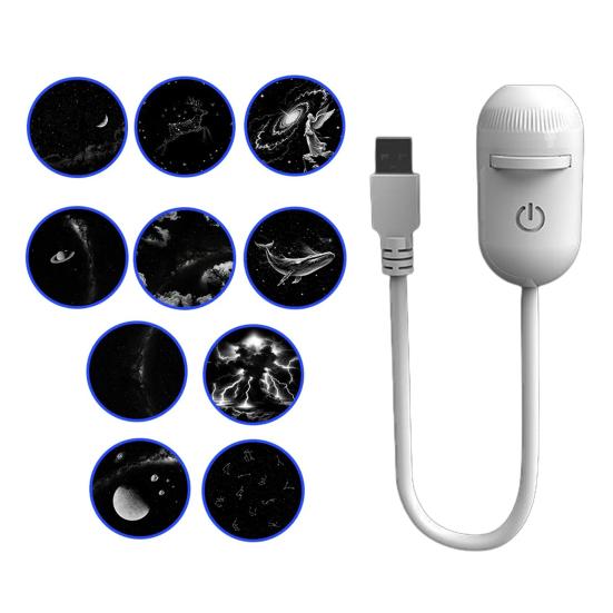 Starry Sky Projector Lamp Touch Control Night Light with Adjustable Brightness USB Portable 2-in-1 LED Nightlight for Kids Bedroom Car