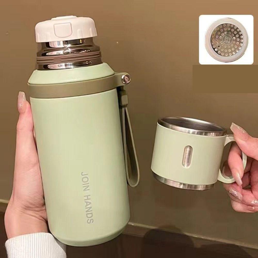 With Rope Sports Insulated Kettle Tea Water Separation Thermos Bottle Outdoor