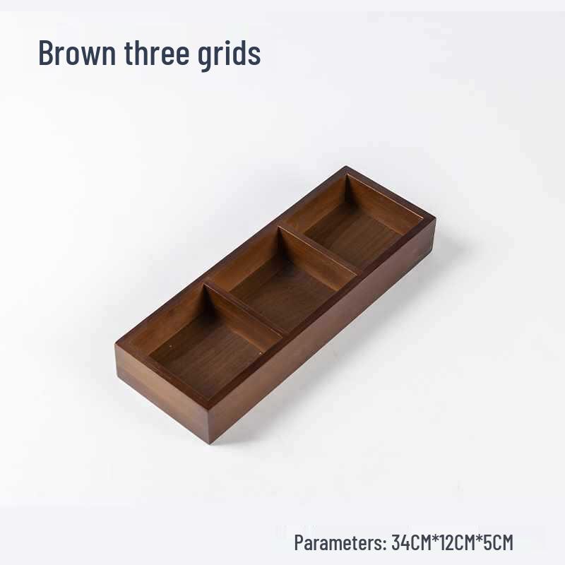 Wooden Multi-Compartment Tea Tray & Snack Plate