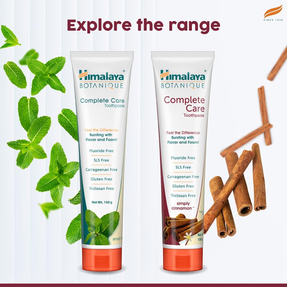 Himalaya Botanique Simply Cinnamon Toothpaste For Plaque Control & Fresh Breath With Neem & Pomegranate 150G