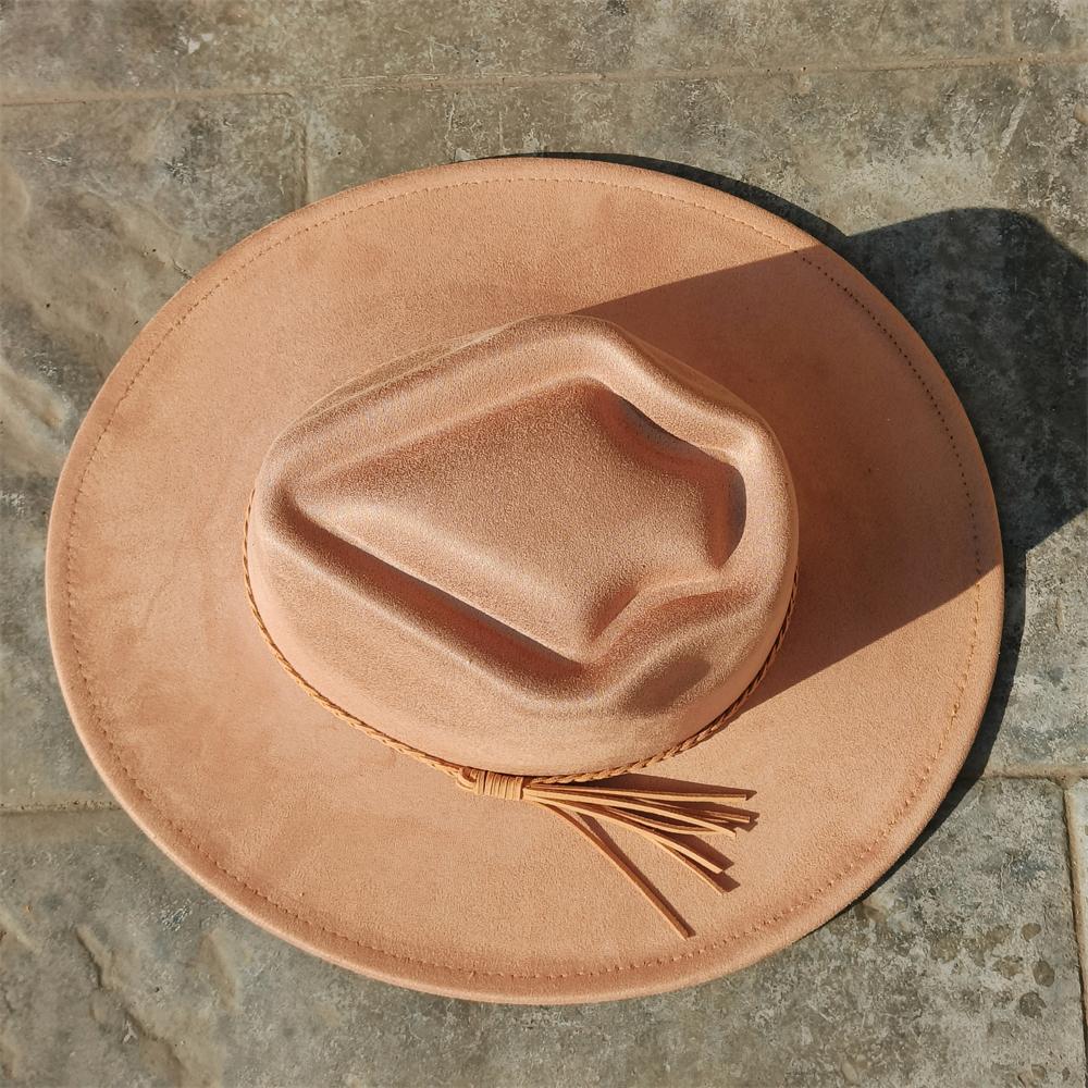 Special Custom Hat Arrow Crown Suede Hat Fedora Suede Woman 9.5Cm Wide Brim  Panama Hat Unisex Chapeau Sombrero Hombre