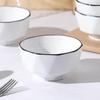 5-Inch Nordic Ceramic Rice Bowl Set - Creative Diamond Design