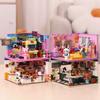 Mini City Street View Coffee Shop Bar Hair Salon Blocks Bricks Creative 3D Puzzle Room Model Toys Friends Children Birthday Gift