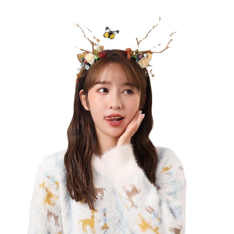 Mori Girl Style Deer Antler Headband - Cute Headdress for Adults & Children