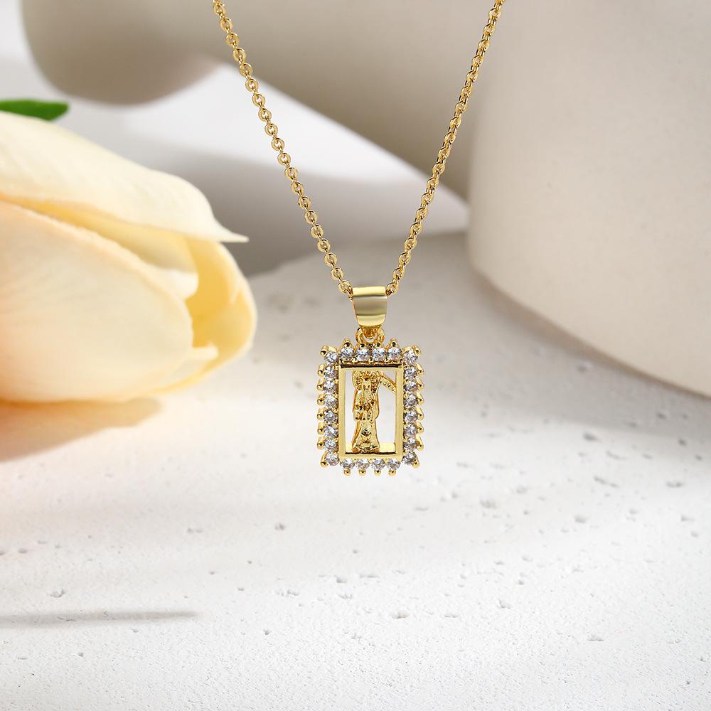 

Инкрустированное цирконом кулон Мадонны О-образное ожерелье женское очарование кулон богини