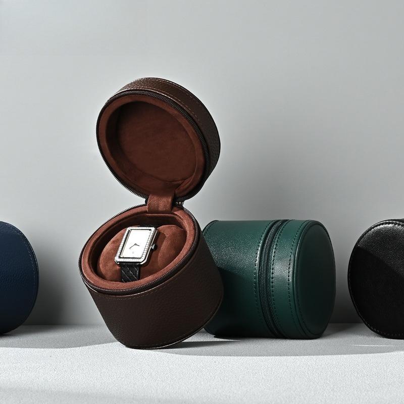 Luxury PU Leather Watch Box, High Grade Wristwatch Gift Box, Portable Travel Watch Storage Organizer Case
