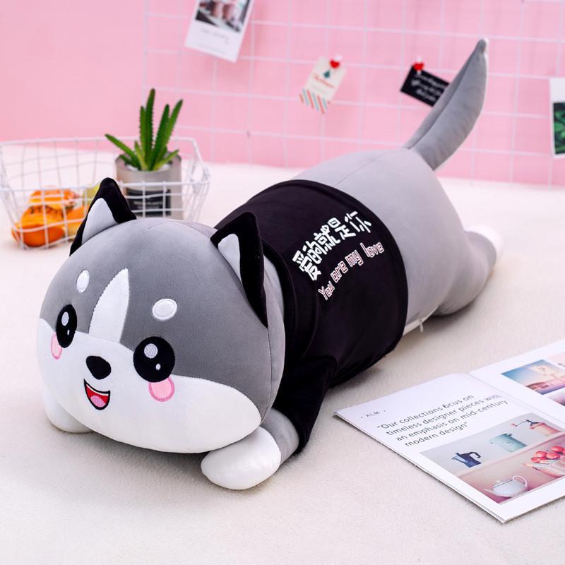 Adorable Plush Husky Dog Stuffed Animal Doll For Kids And Pillow Companion