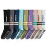 Women's Two Bar Collision Color Absorbs Sweat Breathable Deodorant Fast Dry Glue Non-slip Calf Socks