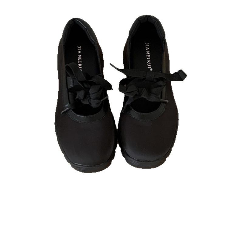 Inner height-increasing French Mary Jane shoes, new one-word single shoes with bow in spring and autumn 2025
