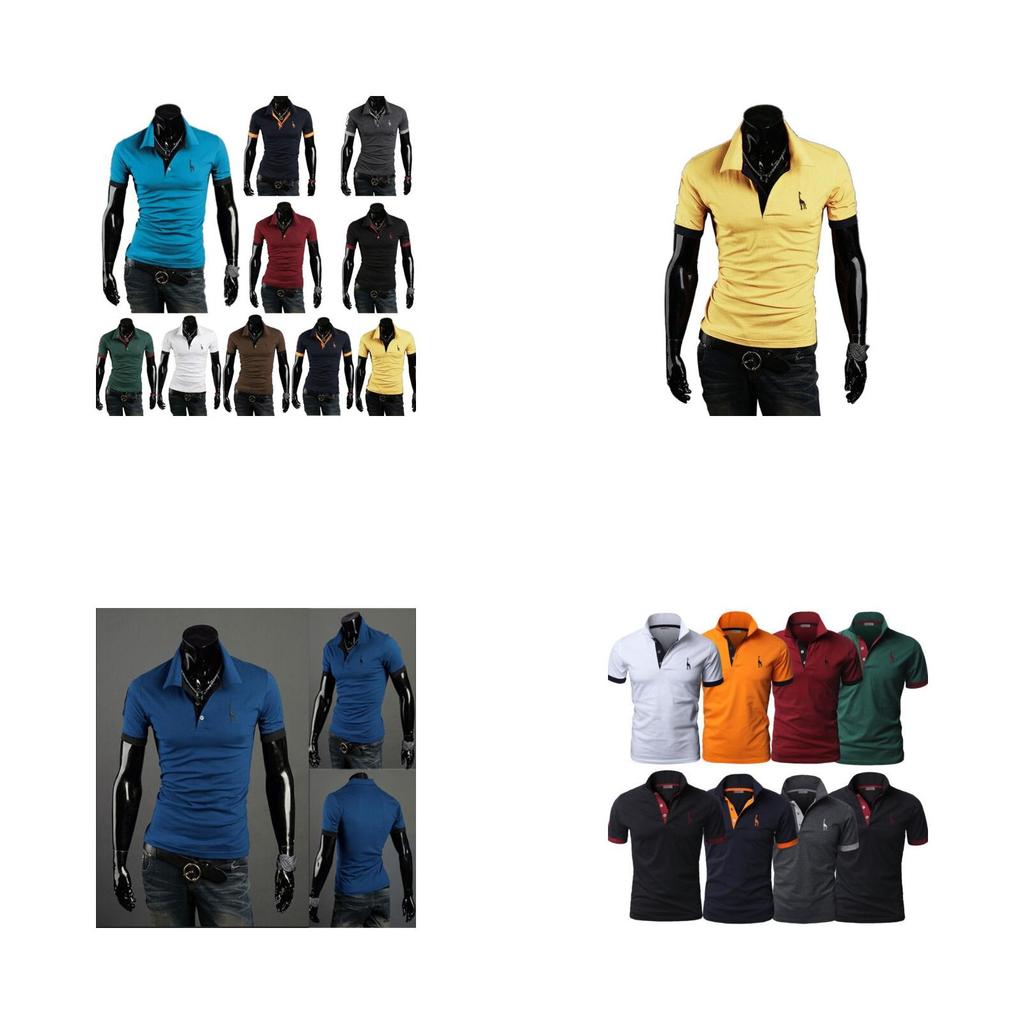 T-shirt Classica Traspirante in Poliestere a Maniche Corte da Uomo per il Tempo Libero
