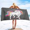 Cartoon Unicorn Pattern Seaside Vacation Beach Towel Swimming Bath Towel Microfiber Towel