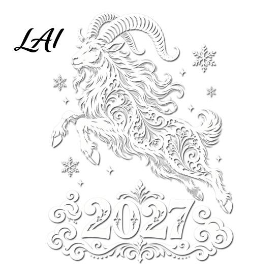 No Glue Holiday Window Art 2027 Goat Static Glass Sticker Removable PVC Clings for Russian New Electrostatic Adhesion Decor Year Decoration Reusable