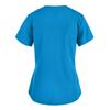 Women Short Sleeve V-neck Tops Working  Solid Color Pocket Blouse