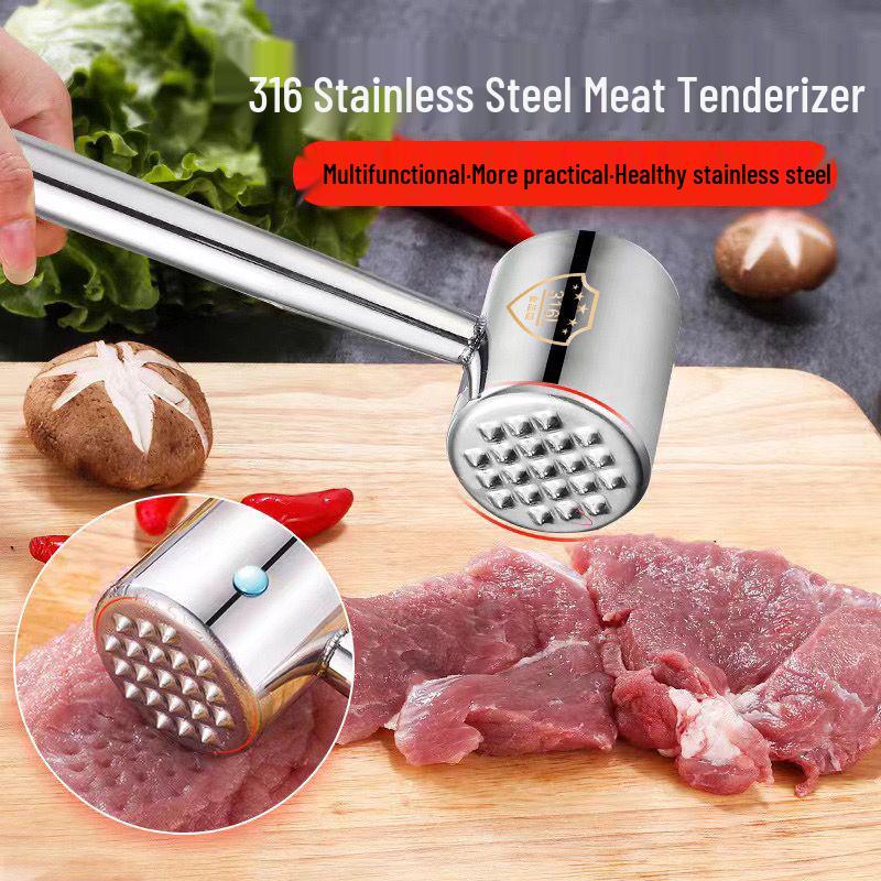304 Stainless Steel Meat Tenderizer Hammer for Steaks