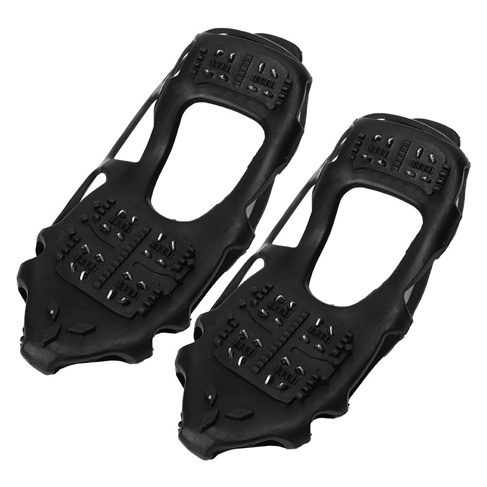 1 Pair Universal 24 Teeth Anti Slip Ice Cleat Shoe Grips Spikes Cleats Crampons for Hiking ClimbingL:39 42