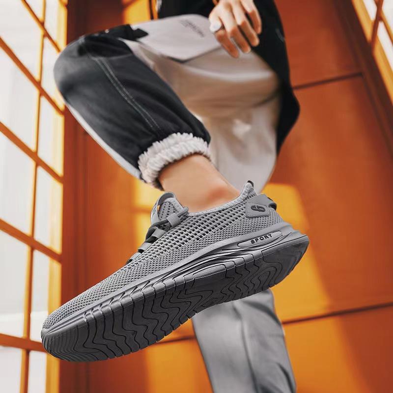Men's casual shoes spring new fashion trend sports casual fly-woven breathable soft sole lightweight men's shoes