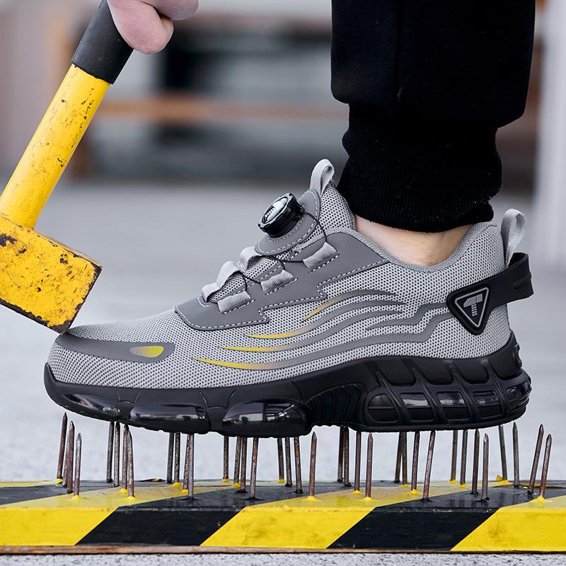 Botones Giratorios Zapatos De Seguridad Masculinos, Zapatos De Trabajo,  Botas De Seguridad Anticoagulantes  Tactical Boots