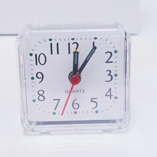 Bed Travel Mini Portable Compact Square Quartz Beep Table Silent Alarm Clock