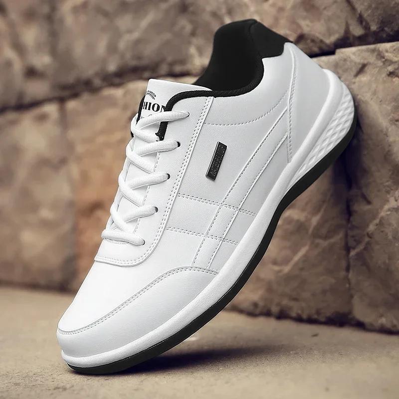 2025 Men Shoes Spring Autumn Waterproof Walking Sneakers Leisure Male Leather Sports Shoes Non-Slip Footwear Tennis for Men
