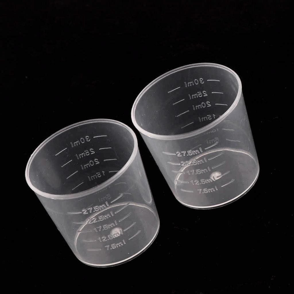 100Pcs Disposable Epoxy Resin Mixing Cups Clear Plastic Measuring Tool 30ML