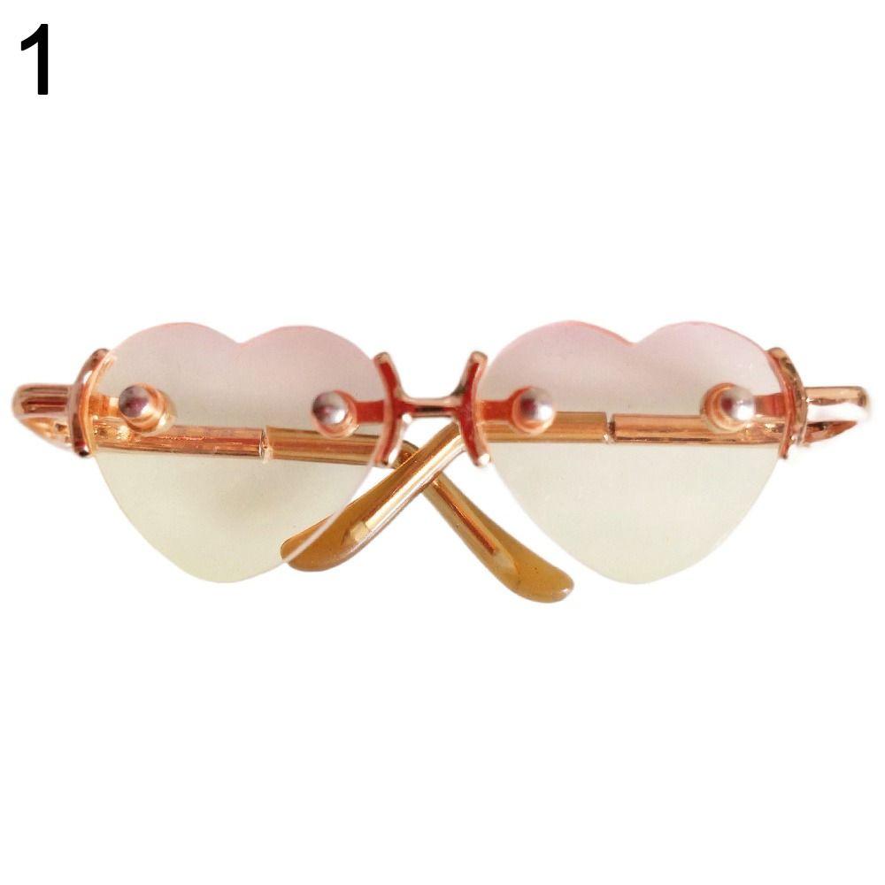 Plush Doll for 1/31/4 BJD For 10/15cm Dolls Plush Doll Eyeglasses Glasses Clothes Cute Heart Frame