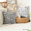 Handwritten Fonts Pattern Cushion Cover Natural Linen Pillow Cover Double-Sided Print Cushion Cover For Sofa Home Decor