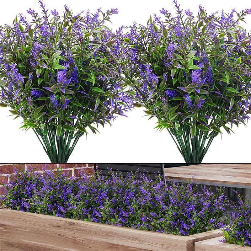 Artificial 1x Flowers Plastic Fake Outdoor Garden Plant Uv Resistant Home Decor