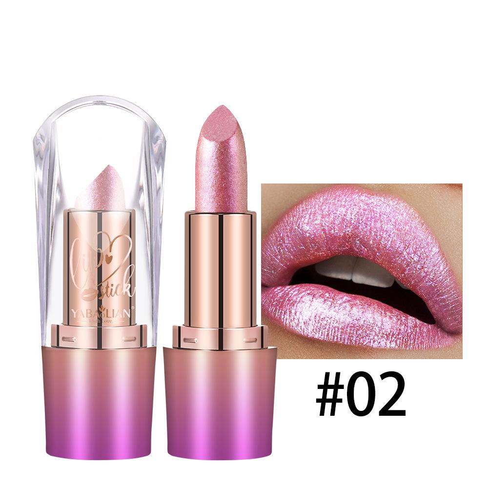 6 Colors Glitter Metallic Lipstick Waterproof Long Lasting Diamond Pearlescent Lipstick Sexy Lipgloss Moisturizing Lips Makeup