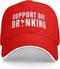 Support Day Drinking Trucker Cap Funny Wine Glass Baseball Hat Adjustable Outdoor