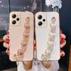 Pocox5 Love Heart Bracelet Case On For Xiaomi Mi Poco X5 Pro X4 X4pro 5g X5pro X3 M4 M5 F4 Gt F3 M3 Chain Plating Silicone Cover