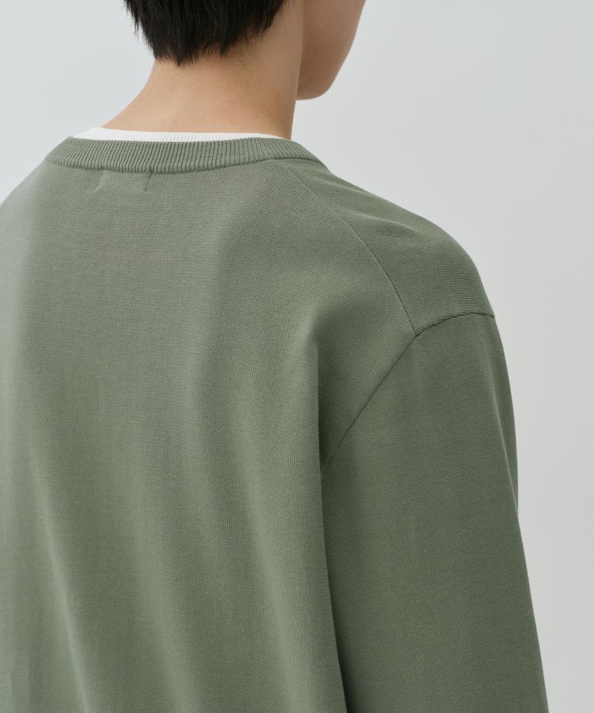 Musinsa Standard Washable Supima Cotton Round Neck Cardigan [Light Khaki]