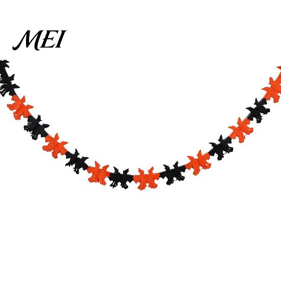 Halloween Party Decorations 10FT Garland, Spooky Skull Pumpkin Spider Hanging Paper Bunting Bat Decor Banner, Backdrop for Home, Wall, Fireplace Witch