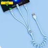 PISEN 3-in-1 Retractable Data Cable for Apple, Huawei, and Type-C Devices