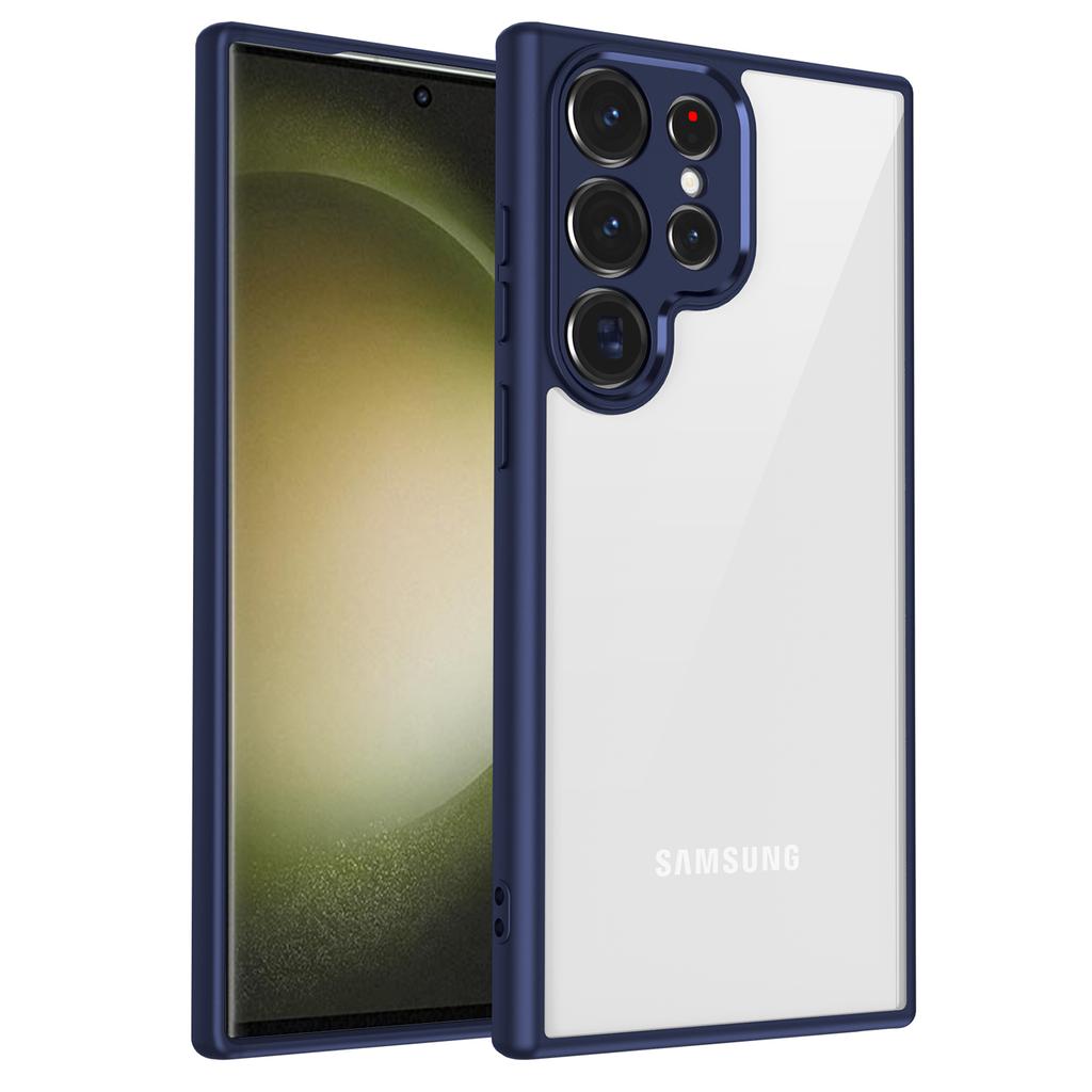 For Samsung Galaxy S23 Ultra Case Matte Skin Touch Clear PC + TPU Shockproof Phone Back Cover