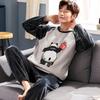 Men's 2024 Coral Fleece Flannel Long Sleeve Loungewear Set for Winter, Spring, and Autumn