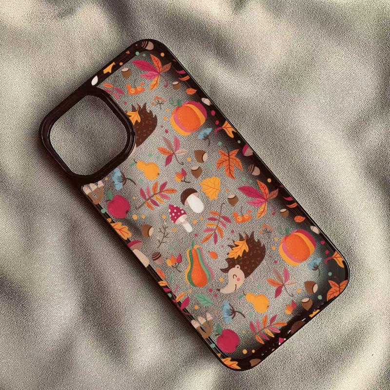 Maple Leaf Pumpkin Hedgehog Clear Phone Case for Redmi 12C 13C 14C 4G Redmi Note 8 9 11 12 13 14 Pro Plus 5G Anti-drop Cover Redmi Note 13 Pro+ 5G