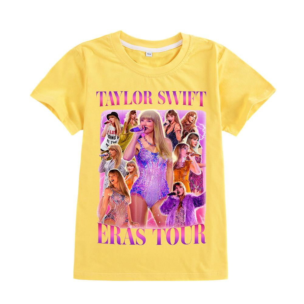 A958 Kids Boys Girls Taylor Swift Print Multi-color Short Sleeves T-shirt