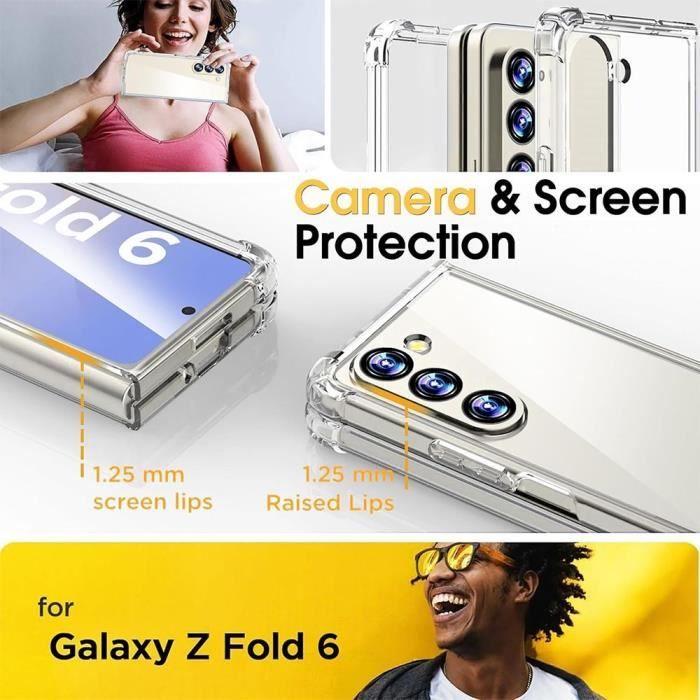 Coque pour Samsung Galaxy Z Fold 6 - Silicone Antichoc Anti Rayures Transparent Slim Coins Renforcés