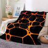 1pc Orange Black Design Blanket Warm, Cozy, And Soft, Suitable for Sofas, Beds, Cars, And Office Use.Perfect for Camping And Travel, Making It a Great