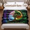Tree of Life Theme Soft Blanket Personalized Custom Name Text Print Warm Blanket Home Sofa Bedroom Decor