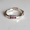 Natural Rubellite Garnet Gemstone  925 Sterling Silver Ring 7.5 US, Gift Ring
